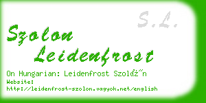 szolon leidenfrost business card